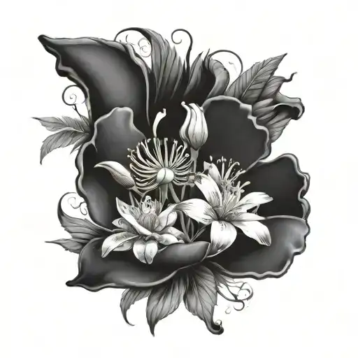 name isis with flowers one tattoo design idea