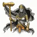 Isis holding a staff tattoo design idea