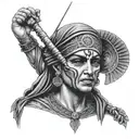 Isis holding a staff tattoo design idea