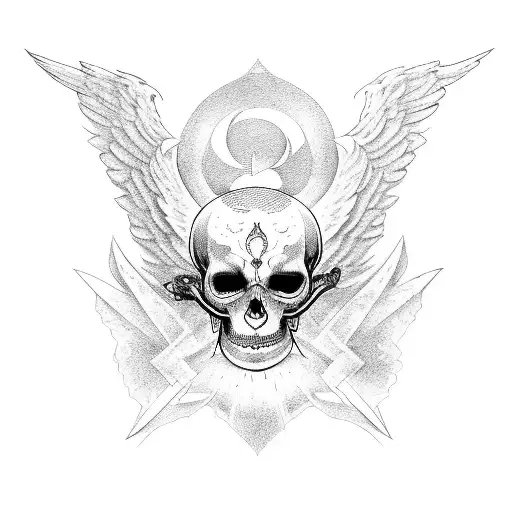 fallen angel samael tattoo design idea