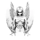 fallen angel samael tattoo design idea