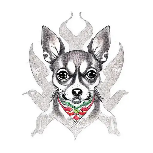 chihuahua tattoo design idea