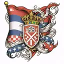 Croatian flag merged together with one light tattoo design idea