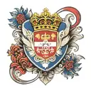 Croatian flag merged together with one light tattoo design idea