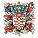 Croatian flag merged together with one light tattoo design idea