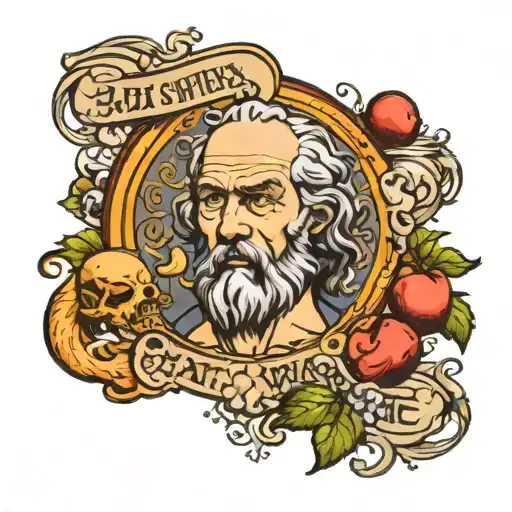 eat with who you starve wi th Socrates quotes tattoo design idea