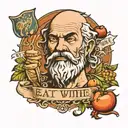eat with who you starve wi th Socrates quotes tattoo design idea