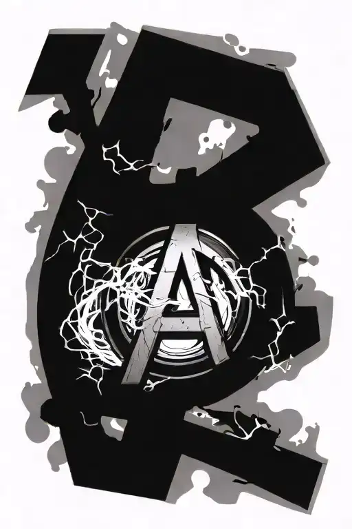 Avengers logo surrounded tattoo design idea