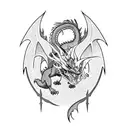 Dragon with lightning breath tattoo design idea