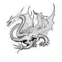 Dragon with lightning breath tattoo design idea