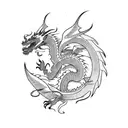 Dragon with lightning breath tattoo design idea