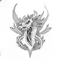 Dragon with lightning breath tattoo design idea