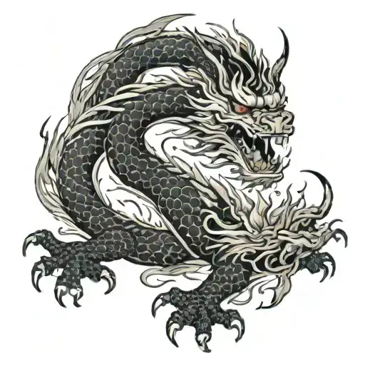 eastern dragon tattoo design idea