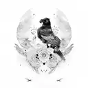 Korean raven tattoo design idea