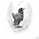 Korean raven tattoo design idea