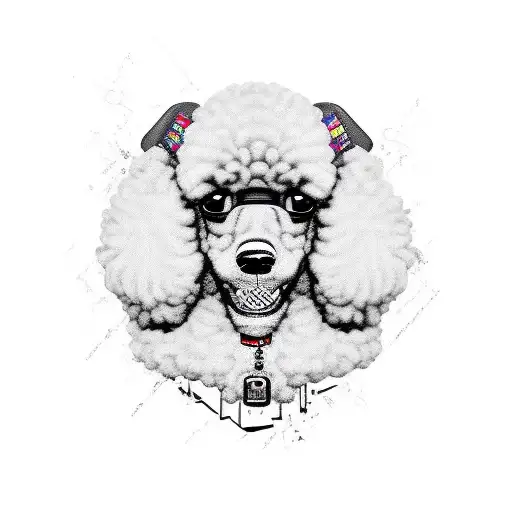 black poodle tattoo design idea