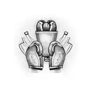 boxing gloves tattoo design idea