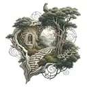 glade and labyrinth tattoo design idea
