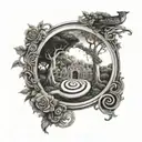 glade and labyrinth tattoo design idea