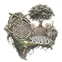 glade and labyrinth tattoo design idea