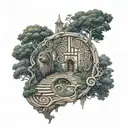 glade and labyrinth tattoo design idea
