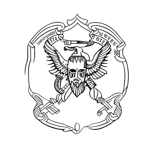 "semper fidelis" phrase tattoo design idea