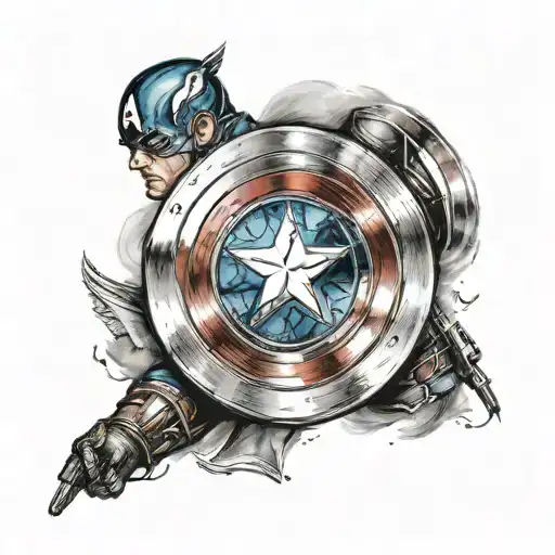 captain america shield tattoo design idea