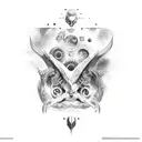 Greek mythology, space, greyscale sleeve tattoo tattoo design idea