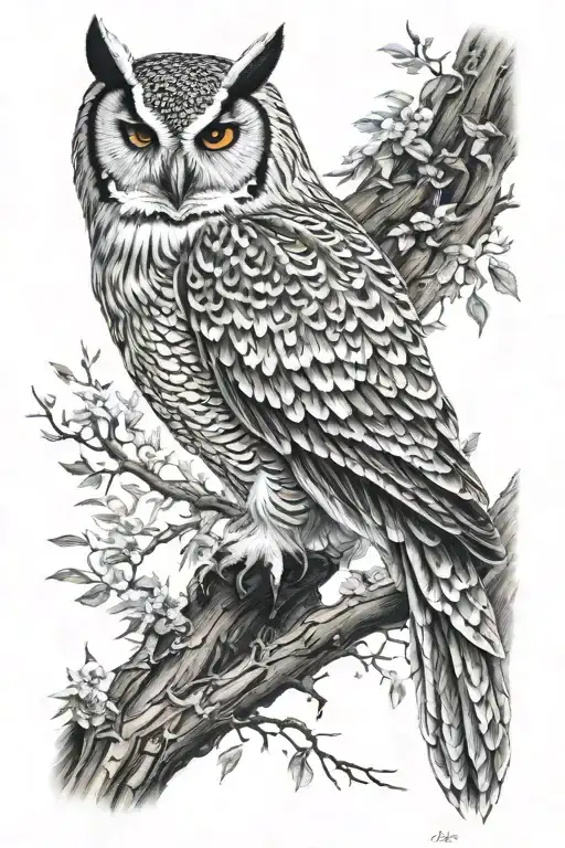 Owl tattoo design idea