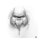 bigfoot with name and finger print tattoo design idea