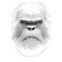 bigfoot with name and finger print tattoo design idea