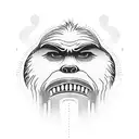 bigfoot with name and finger print tattoo design idea