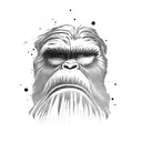 bigfoot with name and finger print tattoo design idea
