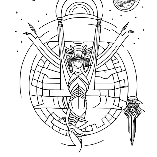 earth water fire air and goddess athena tattoo design idea