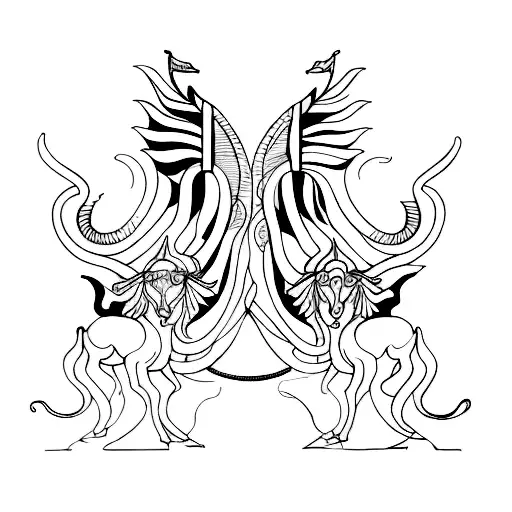 gemini + Capricorn  tattoo design idea