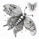 A tattoo design featuring a moth with intricate patterns symbolizing mental health awareness tattoo design idea