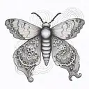 A tattoo design featuring a moth with intricate patterns symbolizing mental health awareness tattoo design idea