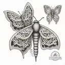 A tattoo design featuring a moth with intricate patterns symbolizing mental health awareness tattoo design idea