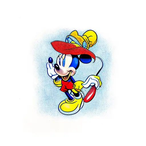 Mickey Mouse with splash colors  tattoo design idea