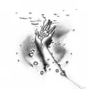 one hand sticking out of a water puddle tattoo design idea