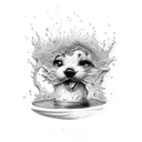 one hand sticking out of a water puddle tattoo design idea