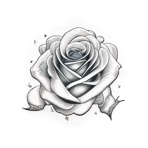 rose and Bowie knife  tattoo design idea