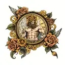 Zeus watch guardian angel tattoo design idea