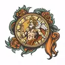 Zeus watch guardian angel tattoo design idea