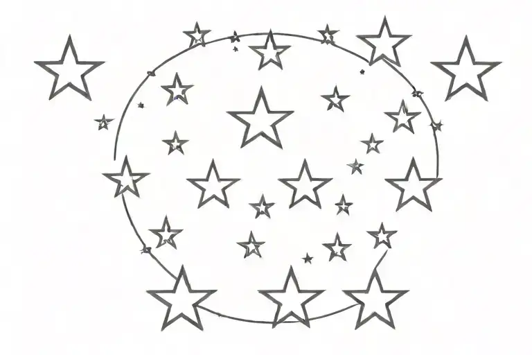 7 equally-sized and spaced stars forming an arc, like pictured in the Venezuelan flag.  tattoo design idea