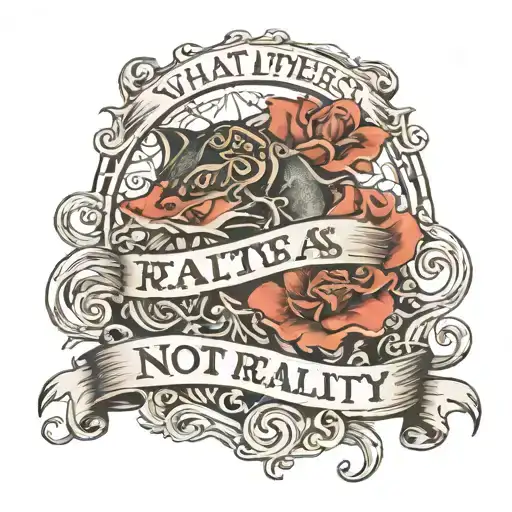 text "what appears is not the reality" tattoo design idea