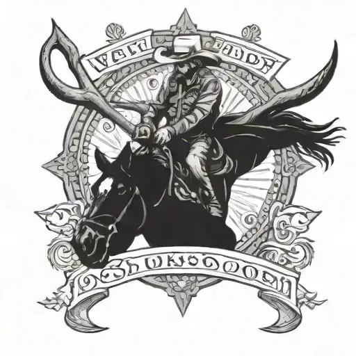307 westerm spurs cowboy tattoo design idea
