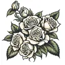 roses blooming with text Ramya  tattoo design idea