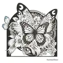 monarch butterfly wing on left side with and angel wing on right side and the name cooper james in the center of wings  tattoo design idea