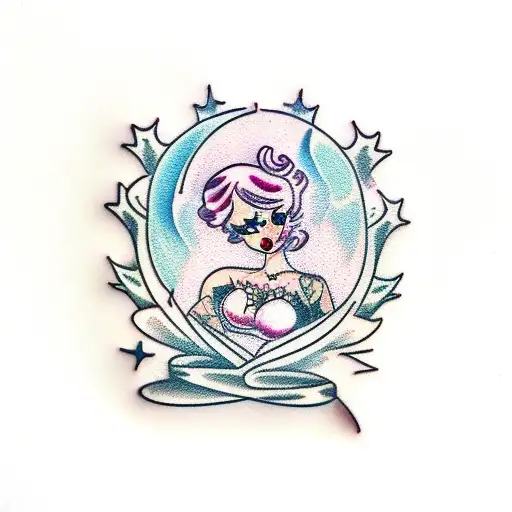 Fae Valentine pin up girl tattoo design idea